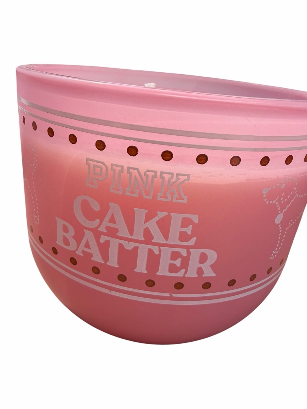 PINK by Victoria’s Secret Cake Batter Scented Candle  Frosted Pink Glass Jar NEW